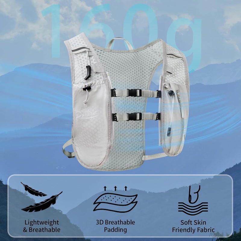 Runlight Running Vest for Women Men, Adjustable Hydration Backpack Breathable Reflective with 1.5L Water Bladder for Hiking, Trail, Running, Marathons, Cycling - Image 5